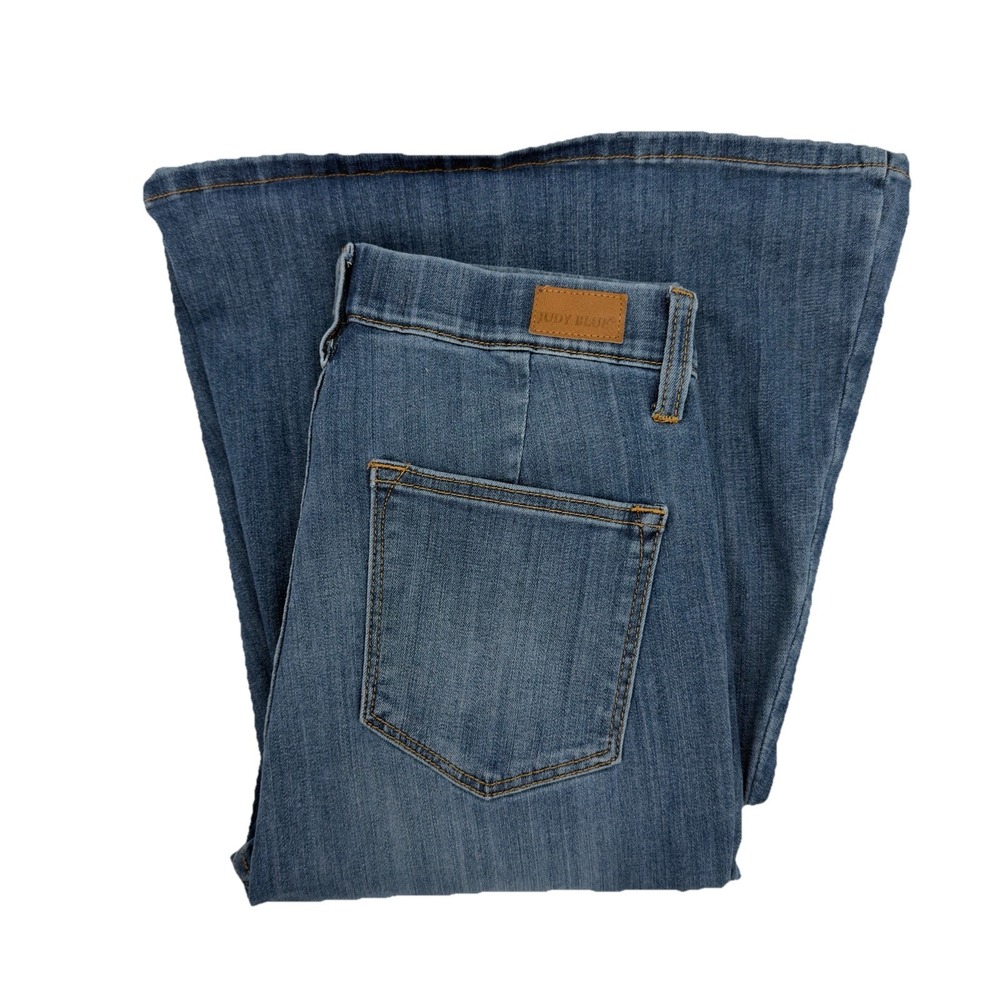 Judy Blue Pull On Super Flare Jeans Womens 7/28 Blue High Waist Stretch‎ JB88277